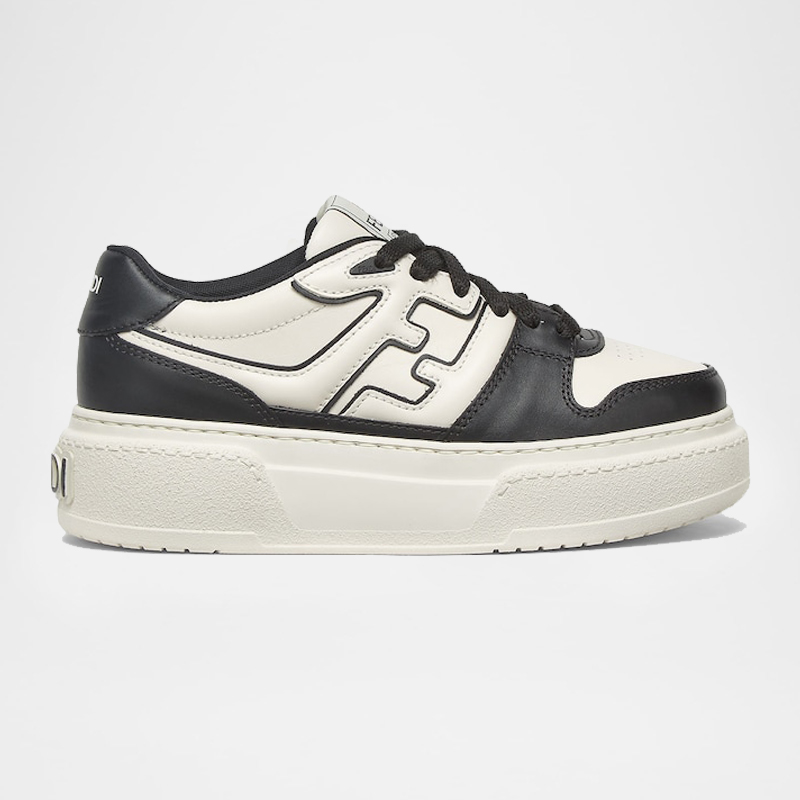 Leather Match Platform Low Top Sneaker