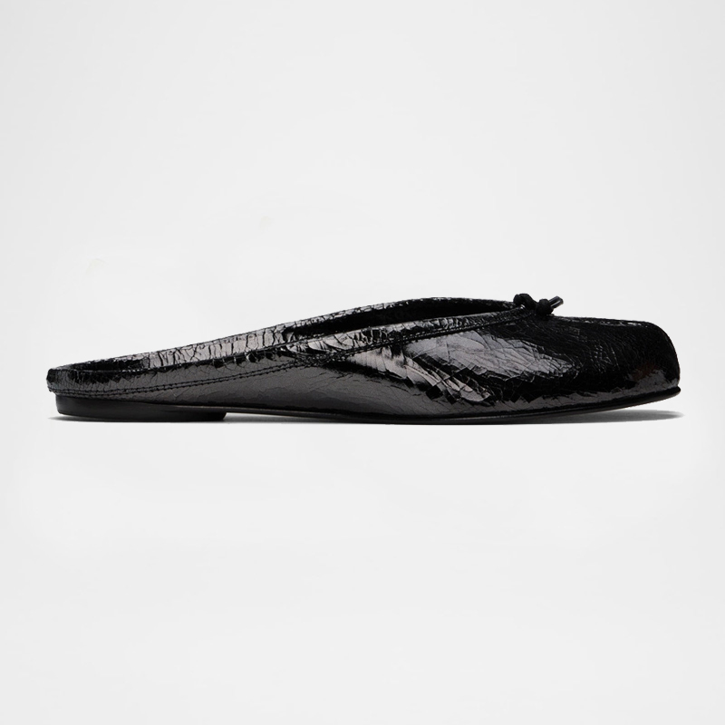 Gunmetal Tabi Broken Mirror Ballerina Mules