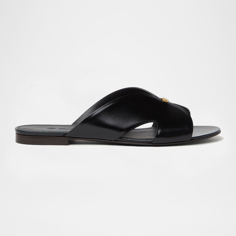 Verra Cutout Studded Leather Slides