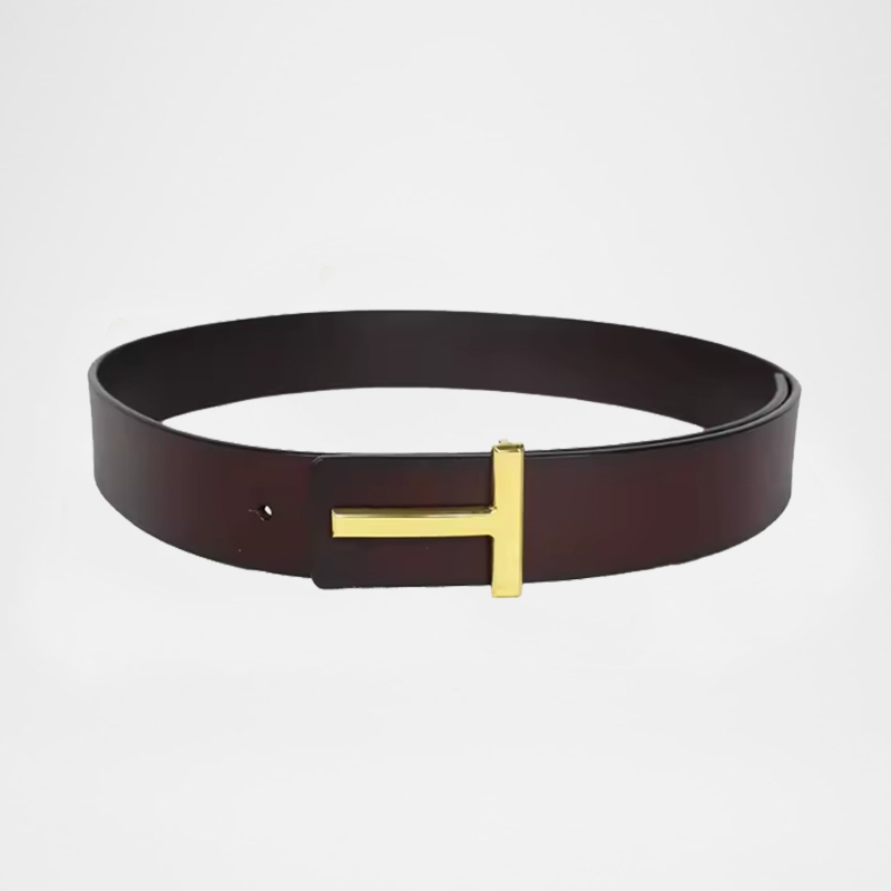 T Buckle Leather Belt
