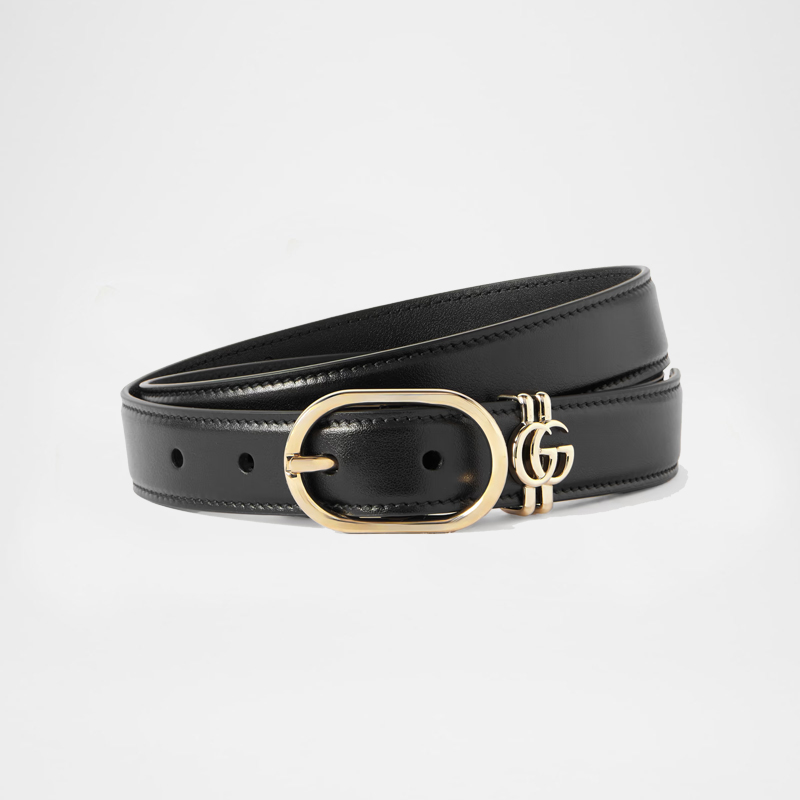 Interlocking G-plaque Leather Belt