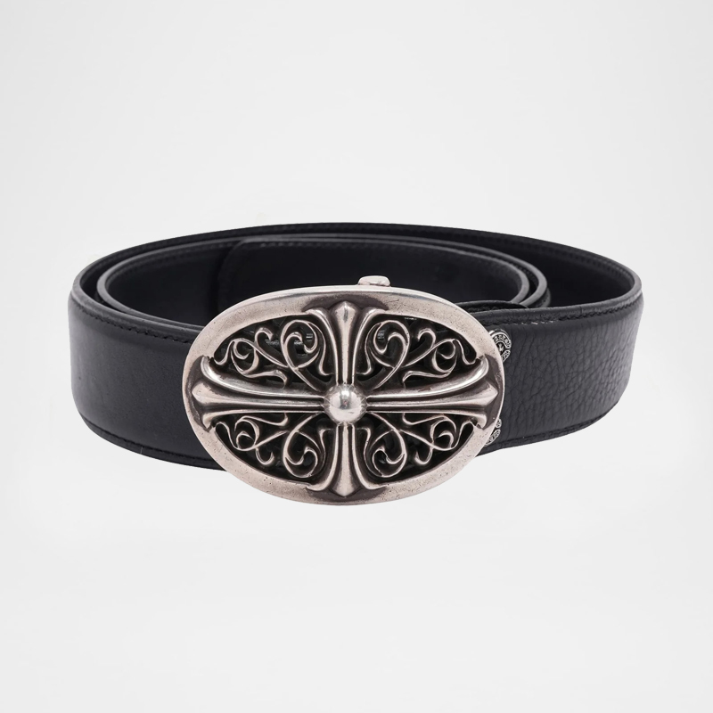 Cross Buckle 38 Leather Belt